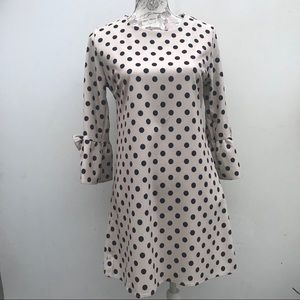 Nuna Lie cream with navy blue dots dress